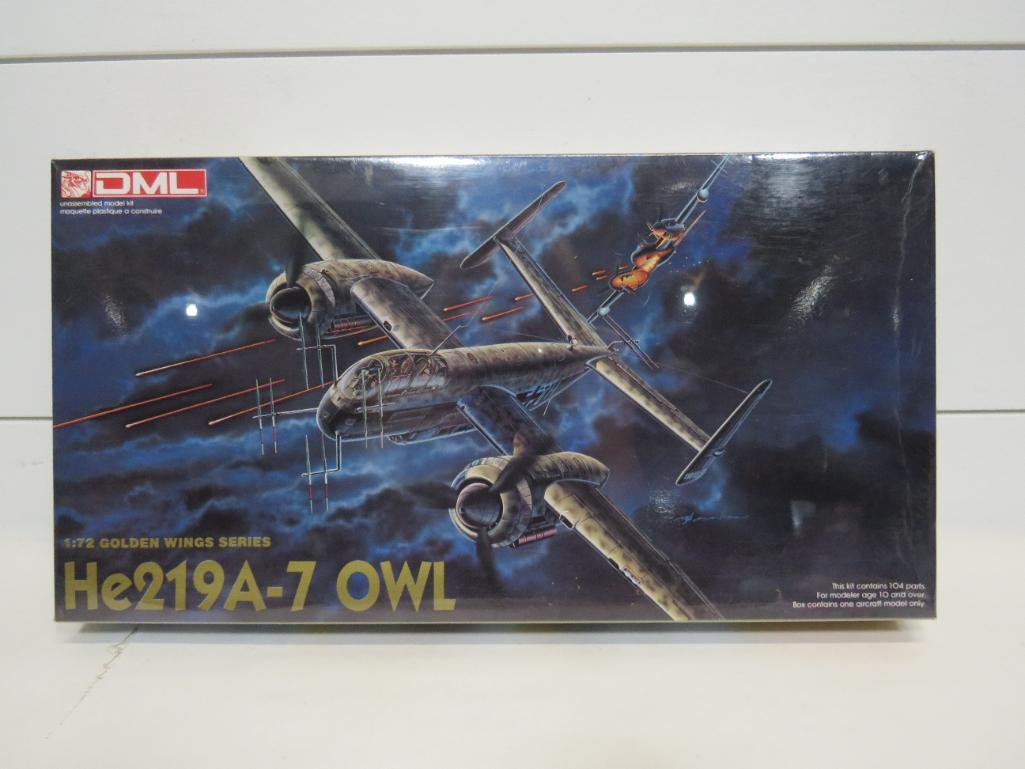 DML He 219A-7 OWL German Night Fighter 1:72 Scale Kit: This item is shippable. We offer combined shipping in-house. Dimensions: 1:72 scale. Factory sealed. Model #5006 Photos will serve to represent any other condition issues. Condition reports will be an
