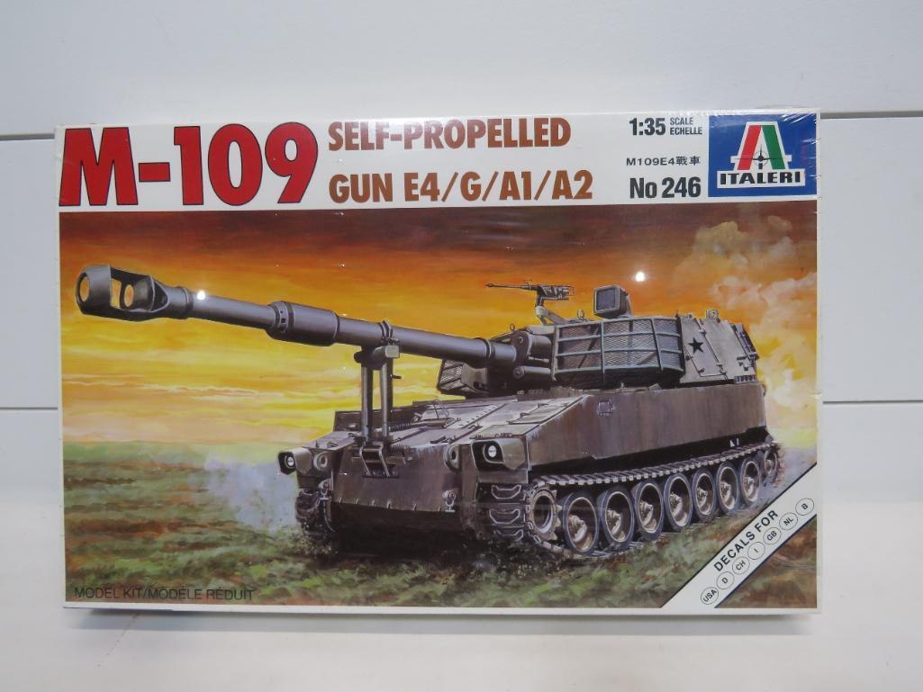Italeri M-109 Self-Propelled G#n E4/G/A1/A2 1:35 Scale: This item is shippable. We offer combined shipping in-house. Dimensions: 1:35 scale. Factory sealed. Model #246 Photos will serve to represent any other condition issues. Condition reports will be ans