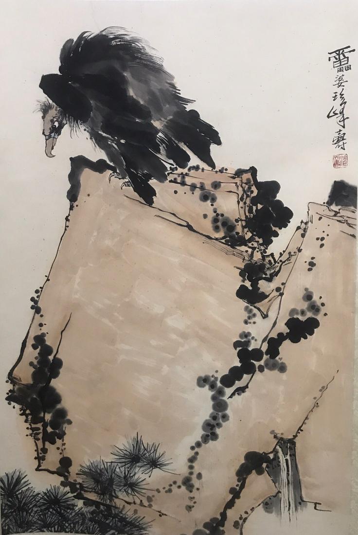 A Chinese Scroll Painting By Pan Tianshou: A Chinese Scroll Painting By Pan Tianshou 102x67cm