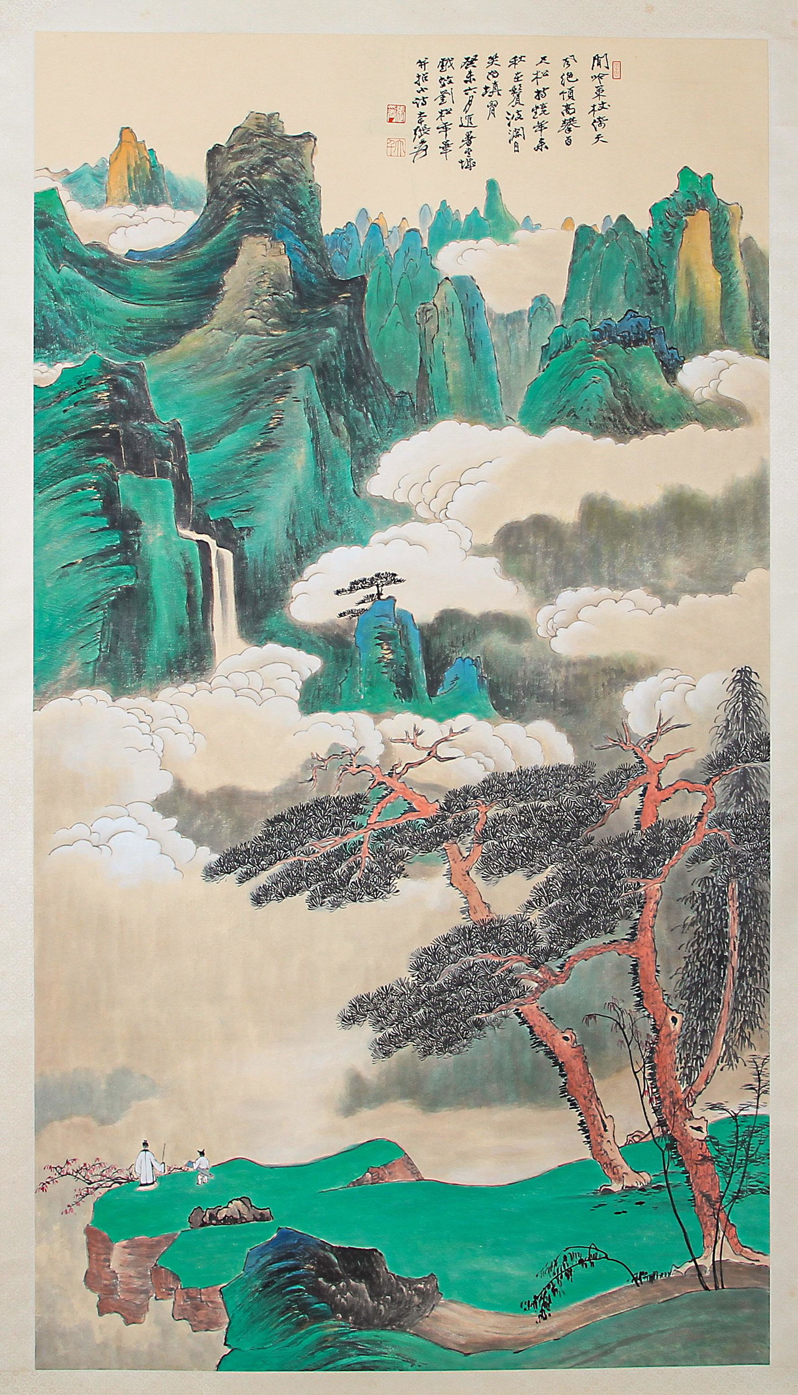A Chinese Scroll Painting Signed Zhang Daqian: A Chinese Scroll Painting Signed Zhang Daqian 178 x 96cm
