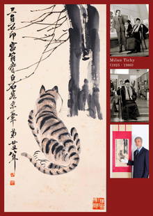 A Chinese Painting of Tiger Signed Qi Baishi The Collection of Milan Tichy: A Chinese Painting of Tiger Signed Qi Baishi The Collection of Milan Tichy 72.5 x 35cm Formerly in the collection of Milan Tichy(1925 - 1980), Prague. Milan Tichy (1925 - 1980) was born in Prague.