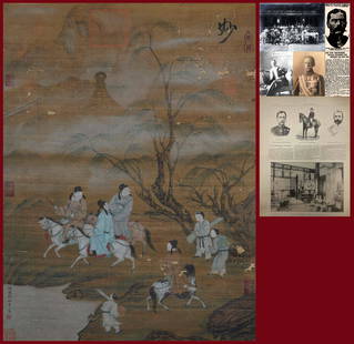 A Chinese Scroll Painting Signed Liu Songnian: A Chinese Scroll Painting Signed Liu Songnian 52 x 73cm Colonel Sir Claude Maxwell MacDonald Sir Claude Maxwell MacDonald (1852-1915) was a British diplomat and British Minister to China in 1896. 