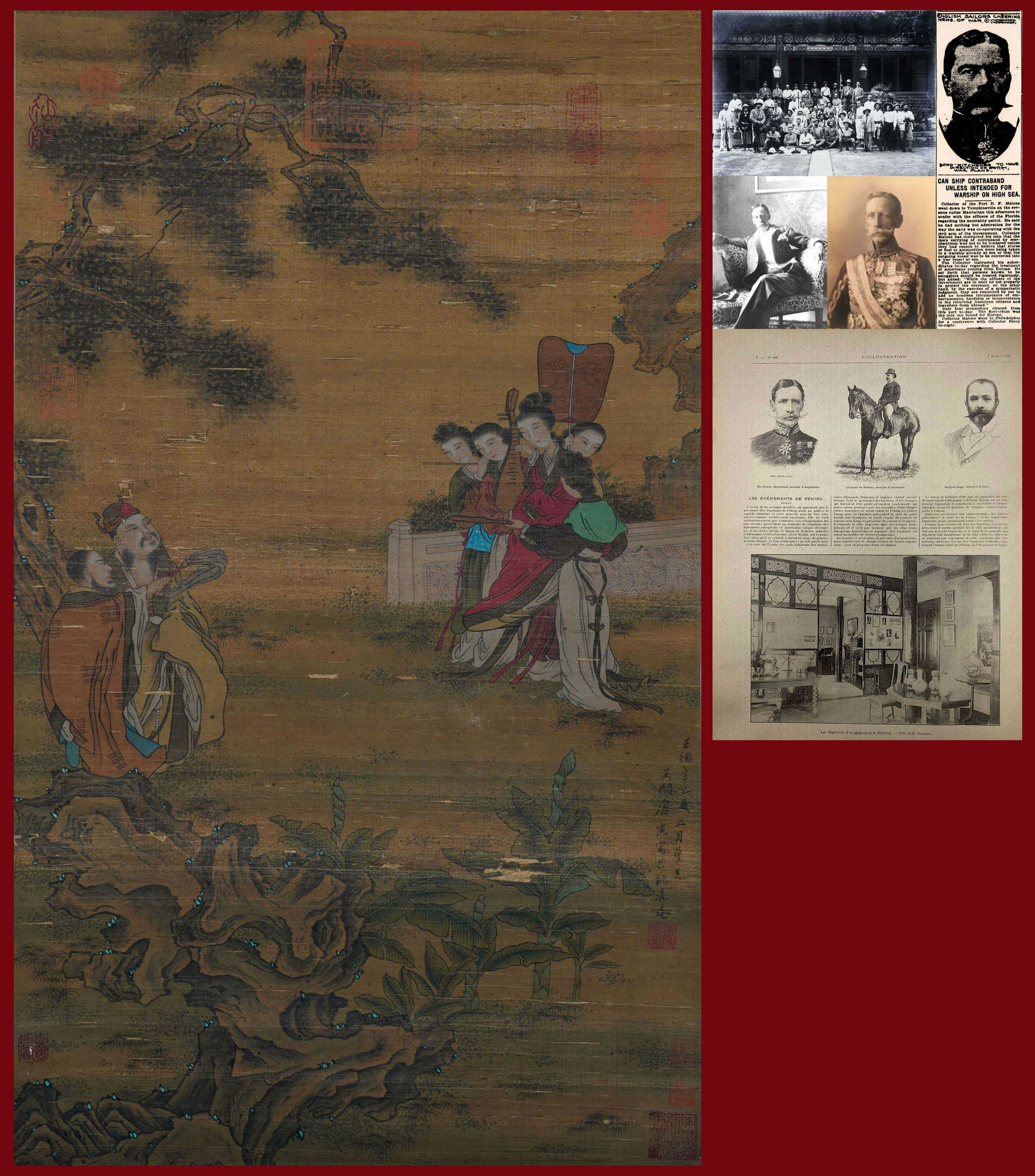 A Chinese Scroll Painting Signed Tang Yin: A Chinese Scroll Painting Signed Tang Yin 48 x 81cm Colonel Sir Claude Maxwell MacDonald Sir Claude Maxwell MacDonald (1852-1915) was a British diplomat and British Minister to China in 1896. Sir Clau