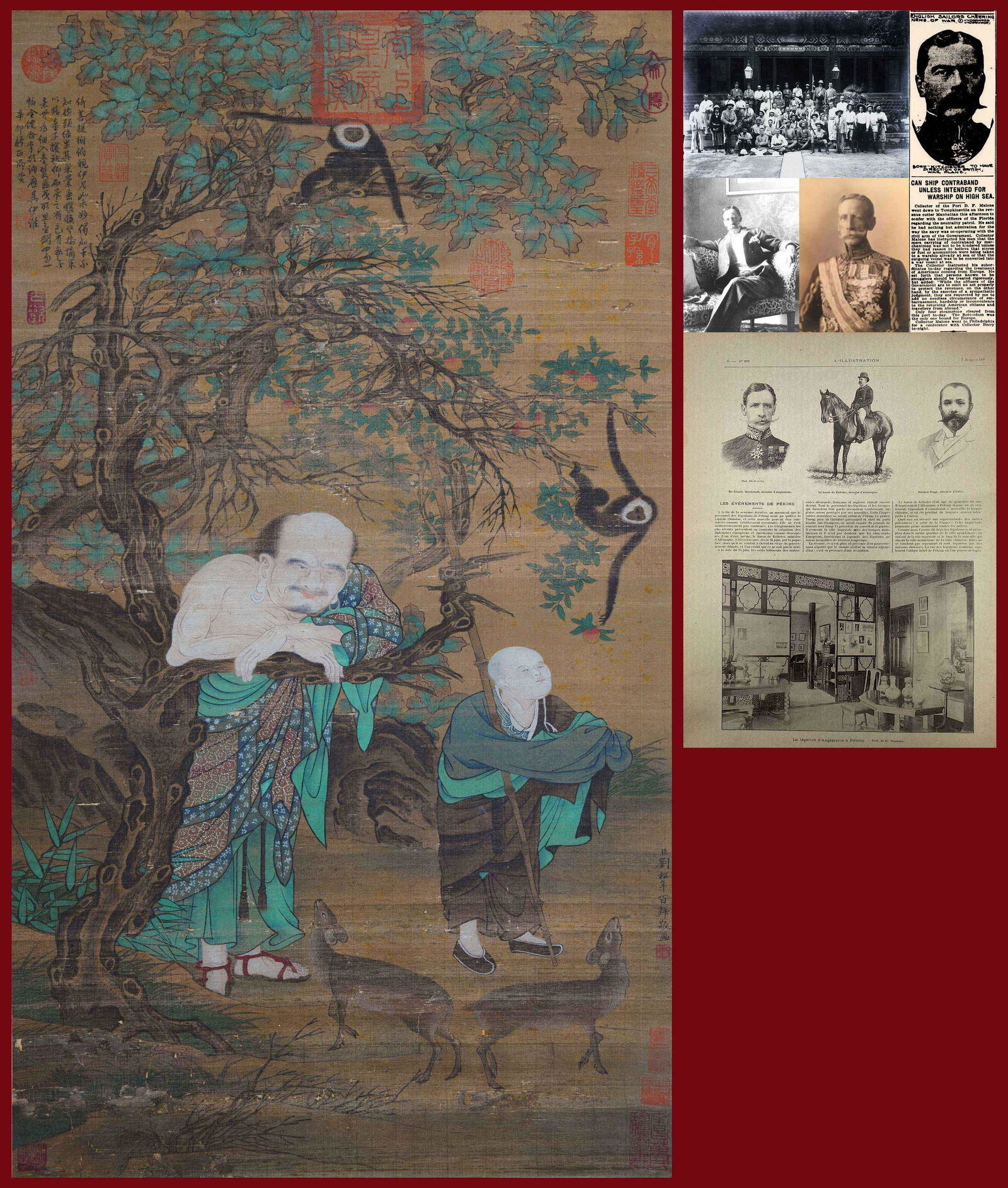 A Chinese Scroll Painting Signed Liu Songnian: A Chinese Scroll Painting Signed Liu Songnian 47 x 86cm Colonel Sir Claude Maxwell MacDonald Sir Claude Maxwell MacDonald (1852-1915) was a British diplomat and British Minister to China in 1896. Sir