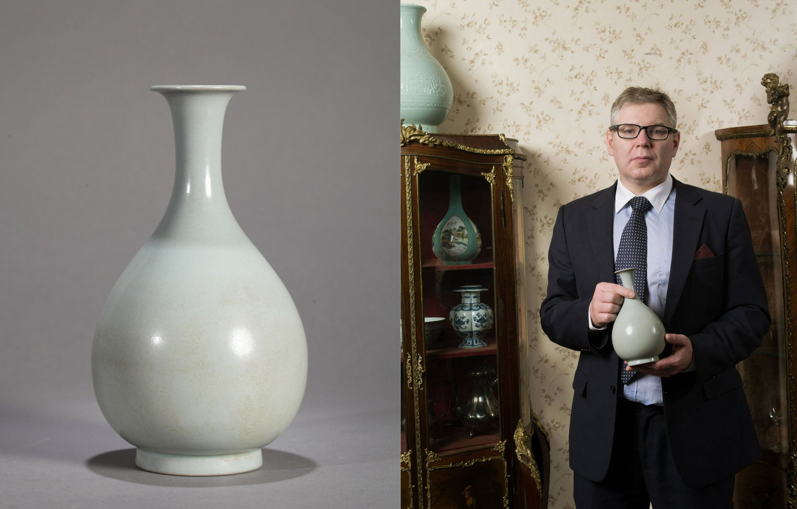 A Chinese Ru-ware Long Neck Vase: A Chinese Ru-ware Long Neck Vase H: 21cm
