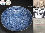 A Chinese Blue and White Dragons Dish