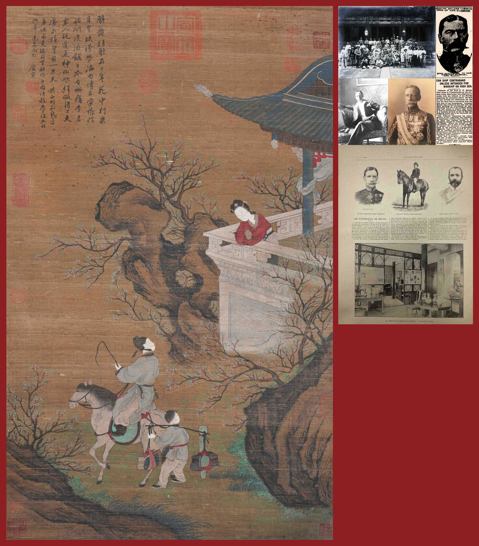 A Chinese Scroll Painting By Tang Yin: A Chinese Scroll Painting By Tang Yin 86x52cm Colonel Sir Claude Maxwell MacDonald Sir Claude Maxwell MacDonald (1852-1915) was a British diplomat and British Minister to China in 1896. Sir Claude Mac