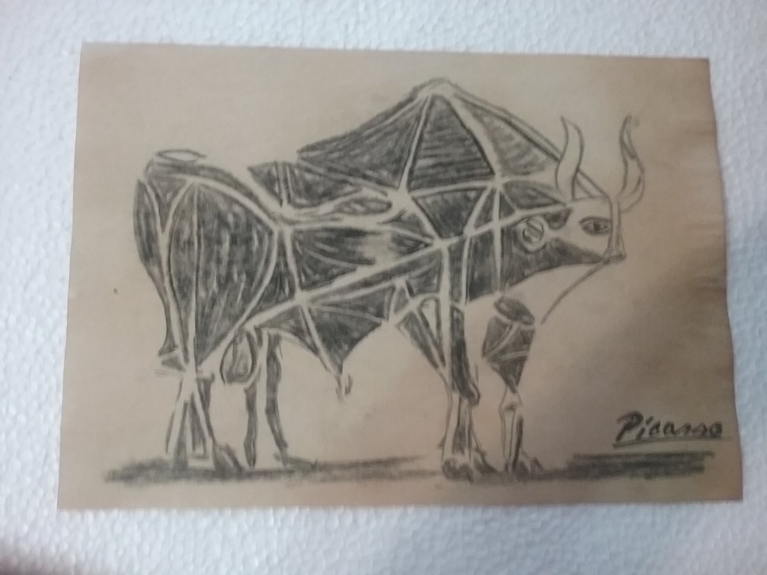 Pablo Picasso a pencil drawing on paper (1 of 4)