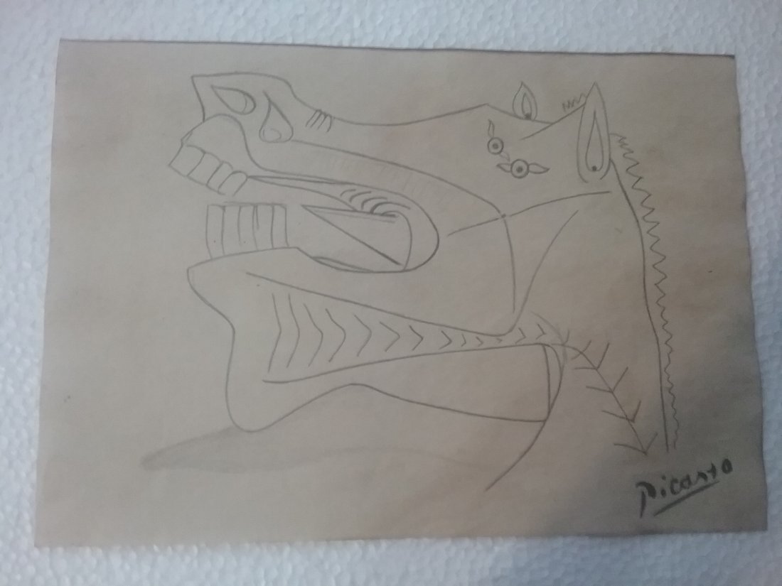 Pablo Picasso a pencil drawing on paper (1 of 4)