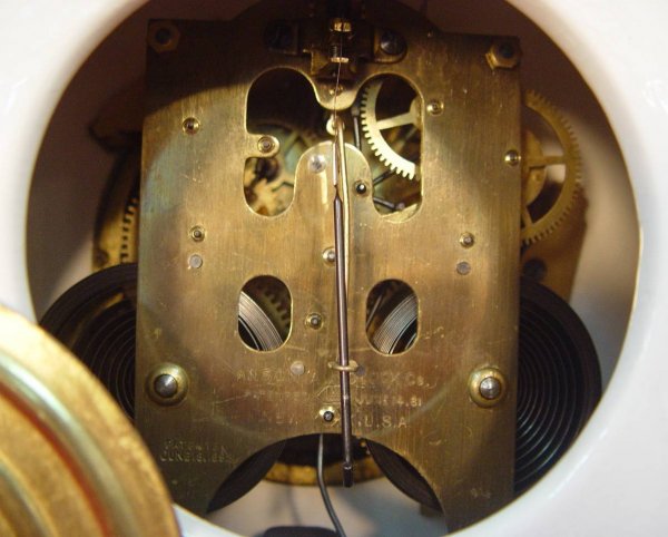 ANSONIA ROYAL BONN CHINA MANTEL CLOCK (LA VAGUE) 12 - 3