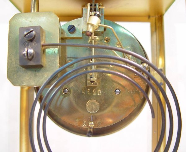 FRENCH BRASS CRYSTAL REGULATOR CLOCK WITH OPEN ESCA - 2