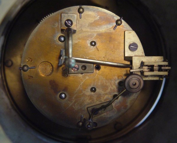 CHINA CLOCK WITH OPEN ESCAPEMENT MOVEMENT 14" TALL - 3