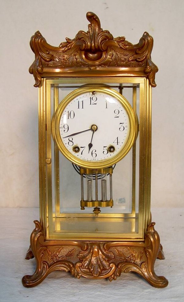 SETH THOMAS CRYSTAL REGULATOR 14" TALL 8 1/2" WIDE