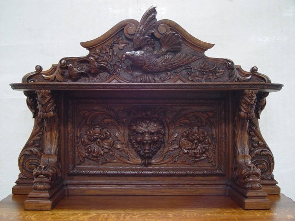 10 PIECE HEAVILY CARVED QUARTER SAWN OAK DINNING R - 10