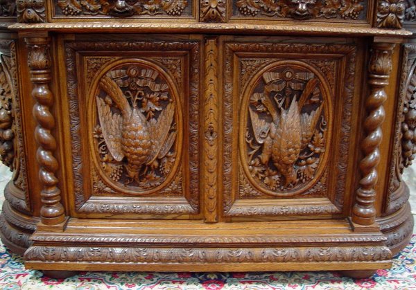 10 PIECE HEAVILY CARVED QUARTER SAWN OAK DINNING R - 6