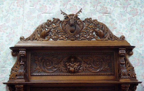10 PIECE HEAVILY CARVED QUARTER SAWN OAK DINNING R - 7