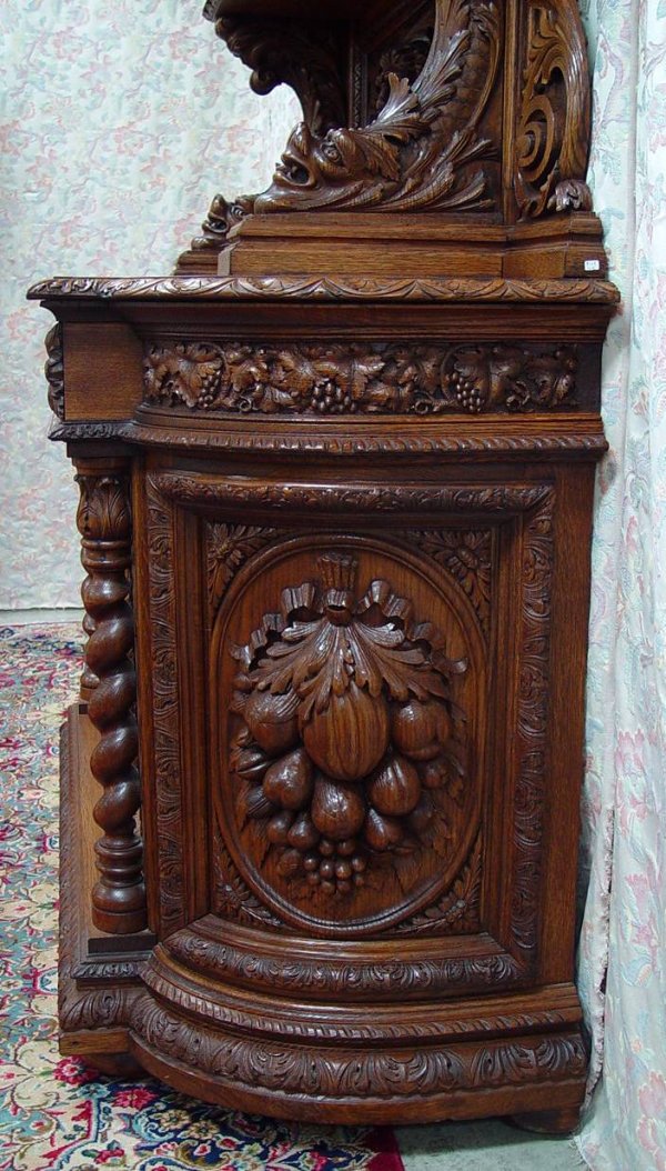 10 PIECE HEAVILY CARVED QUARTER SAWN OAK DINNING R - 8