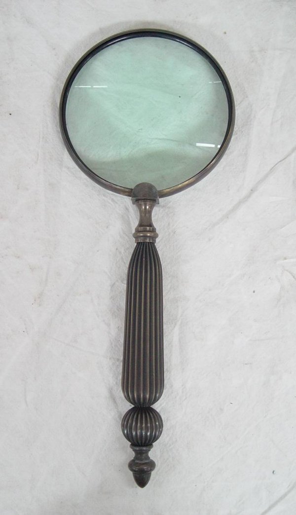 HAND HELD MAGNIFYING GLASS 15 1/2" LONG 6" WIDE