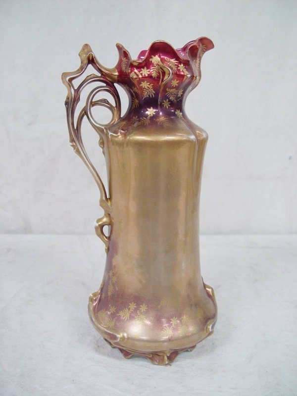 ROYAL VIENNA PITCHER WITH GOLD & RED DECORATIONS 1