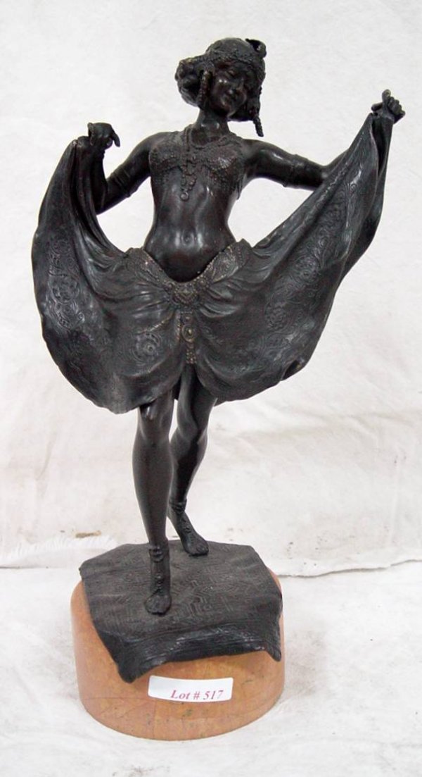 VIENNA BRONZE OF DANCING LADY 15" TALL 8" WIDE