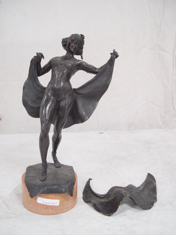 VIENNA BRONZE OF DANCING LADY 15" TALL 8" WIDE - 2