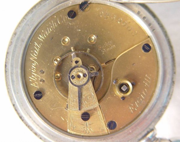 ELGIN NATIONAL WATCH CO OPEN FACE KEY WIND CHAIN D - 2