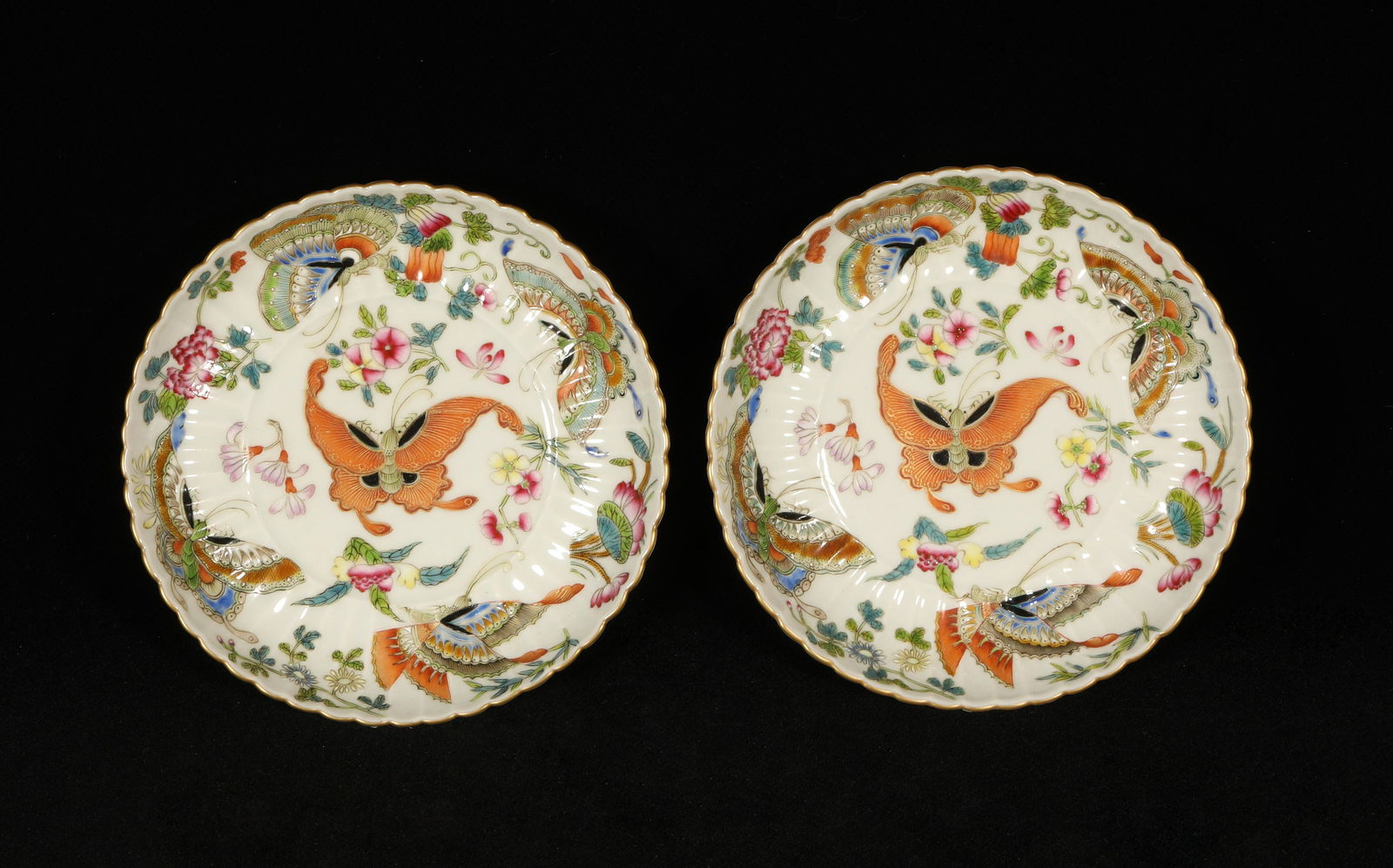 Pair Famille Rose Plates Guangxu Style (1 of 8)
