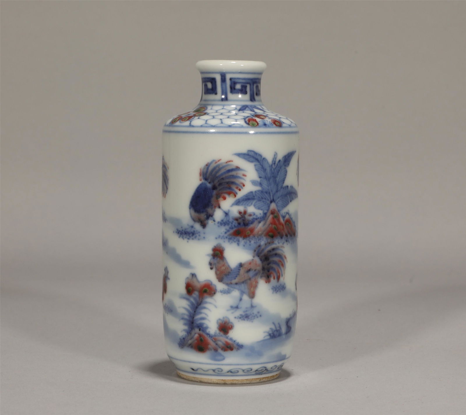 Underglaze Blue and Copper Red Snuff Bottle Yongzheng (1 of 8)