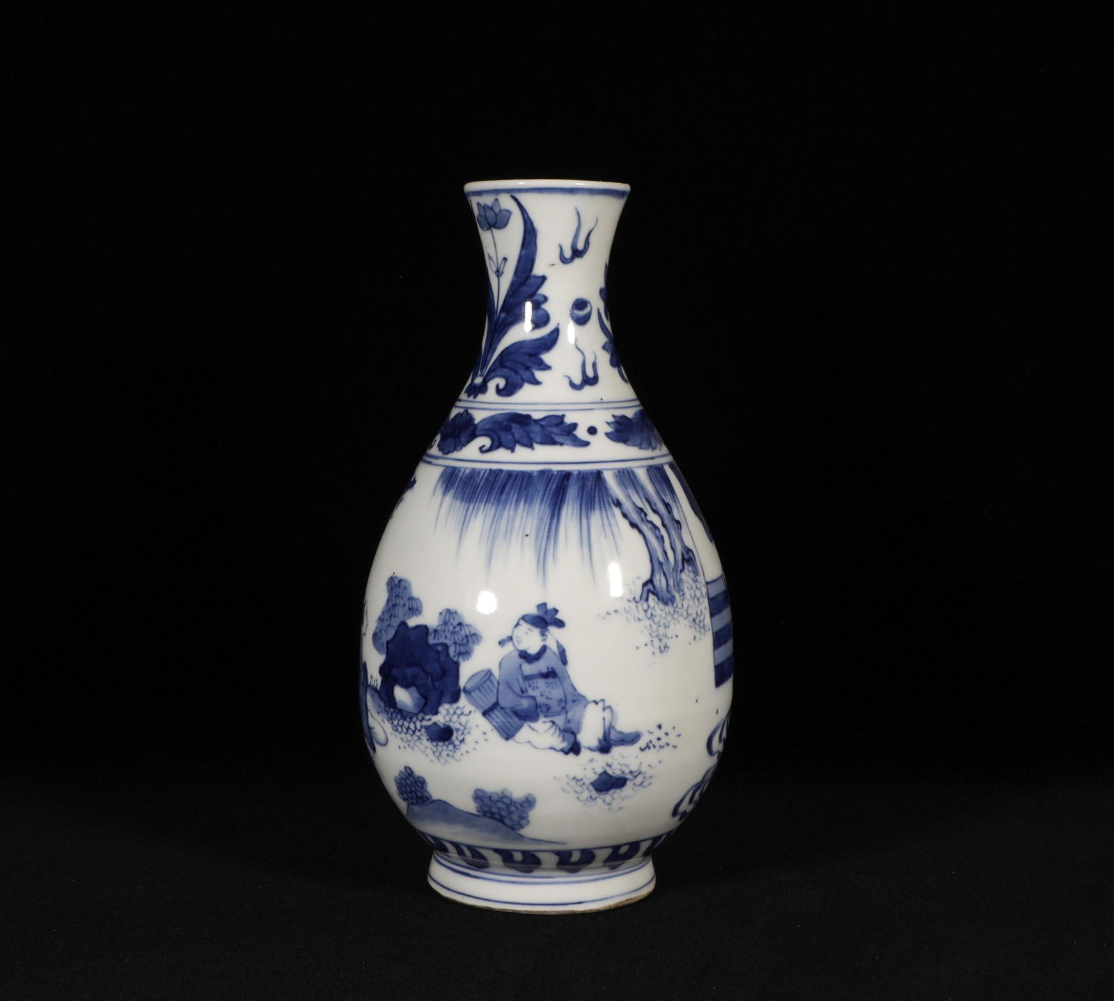 Blue and White Hu Ming Style: H:22.5cm