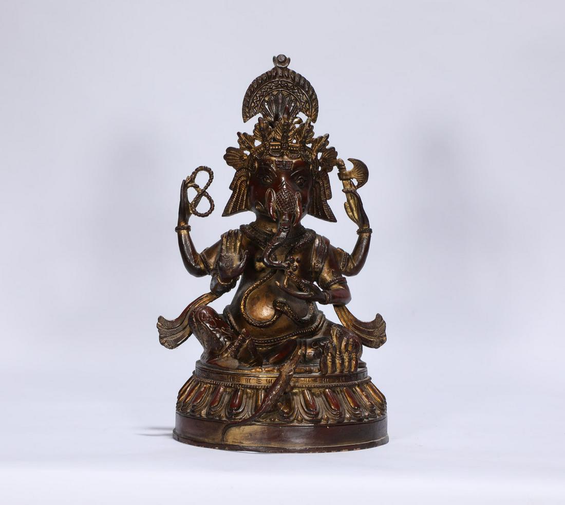 A Bronze Gilt God of Wealth Qing Dynasty (1 of 5)