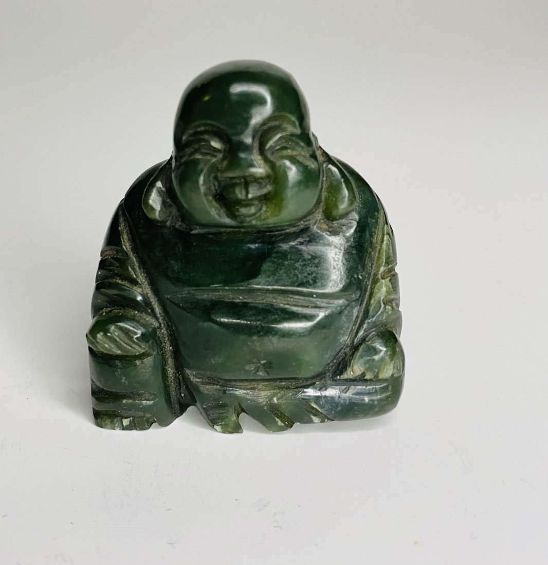 Green Carved Jade Buddha (1 of 3)