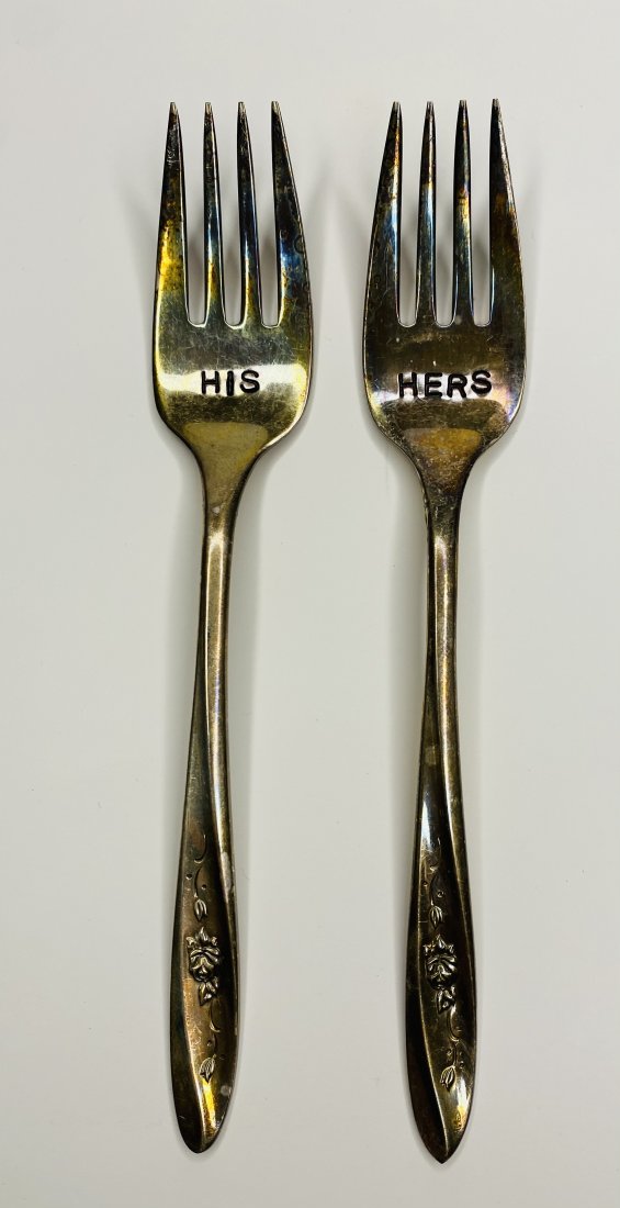 His And Hers Vintage Silver Forks: His And Hers Vintage Silver Forks Weights : 41 Grams.
