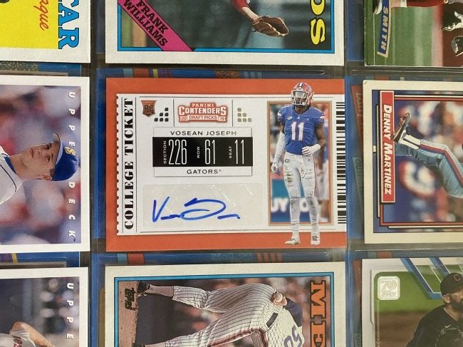 Contender Ticket Auto and box of sport cards: Contender Ticket Auto and box of sport cards. This comes from a state sale and each box was divided in different lots. You are biddi