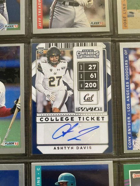 College Ticket Auto and box full of sport cards (1 of 4)
