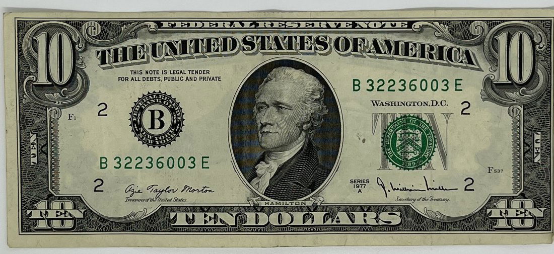 1977 Ten Dollar Bill (1 of 2)