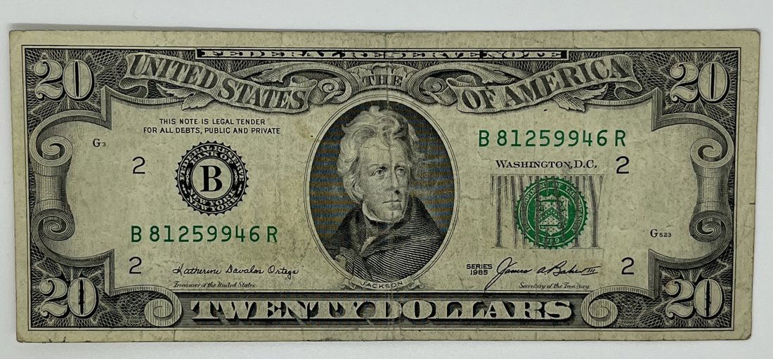 1985 Twenty Dollar Bill (1 of 2)