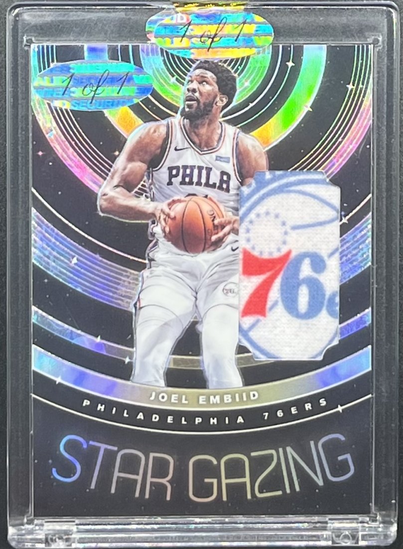 Joel Embid One Of One: Joel Embid Philadelphia patch basketball custom Card one of one 1/1 in its case