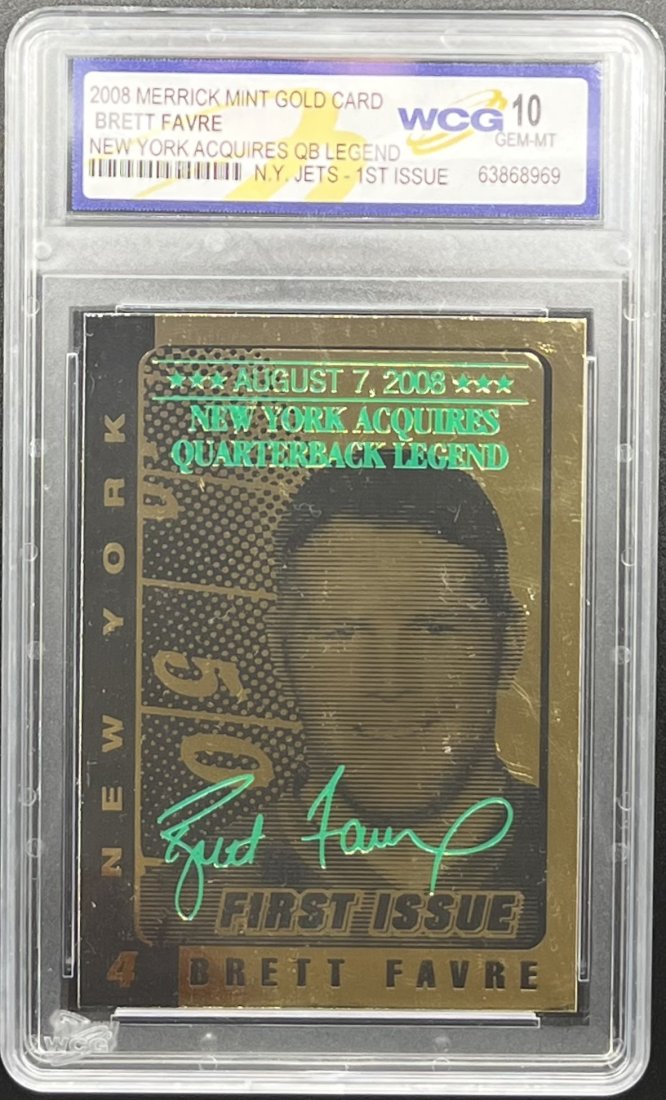 Brett Favre Card: Brett Favre New York Acquires QB Legend Football Card mint 10