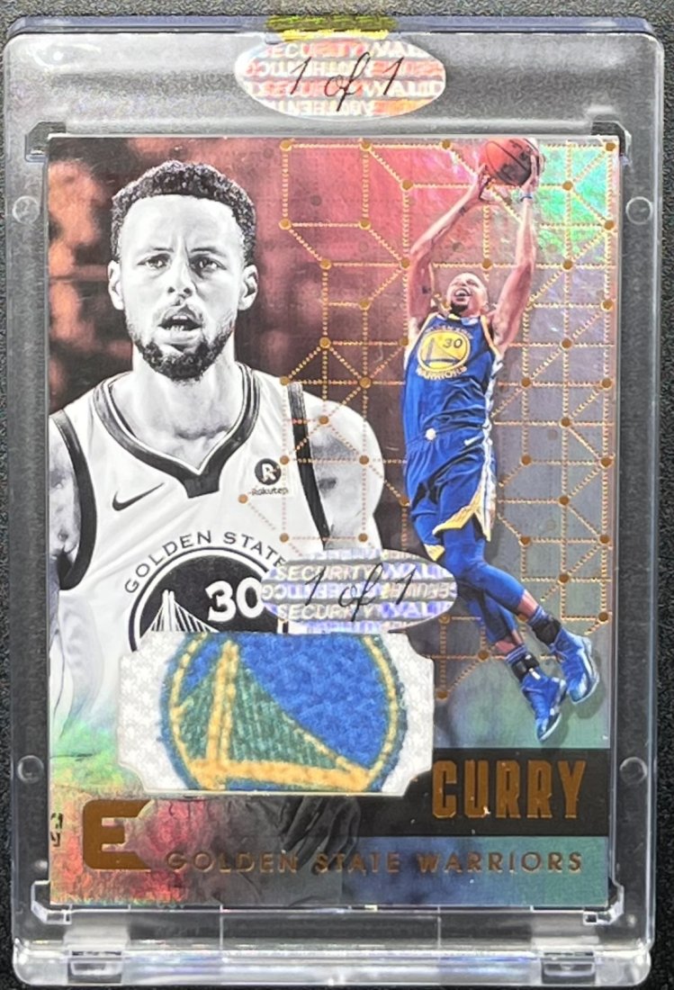Stephen Curry One Of One: Stephen Curry Patch Golden State Warriors Custom Basketball Card one of one 1/1 in its case