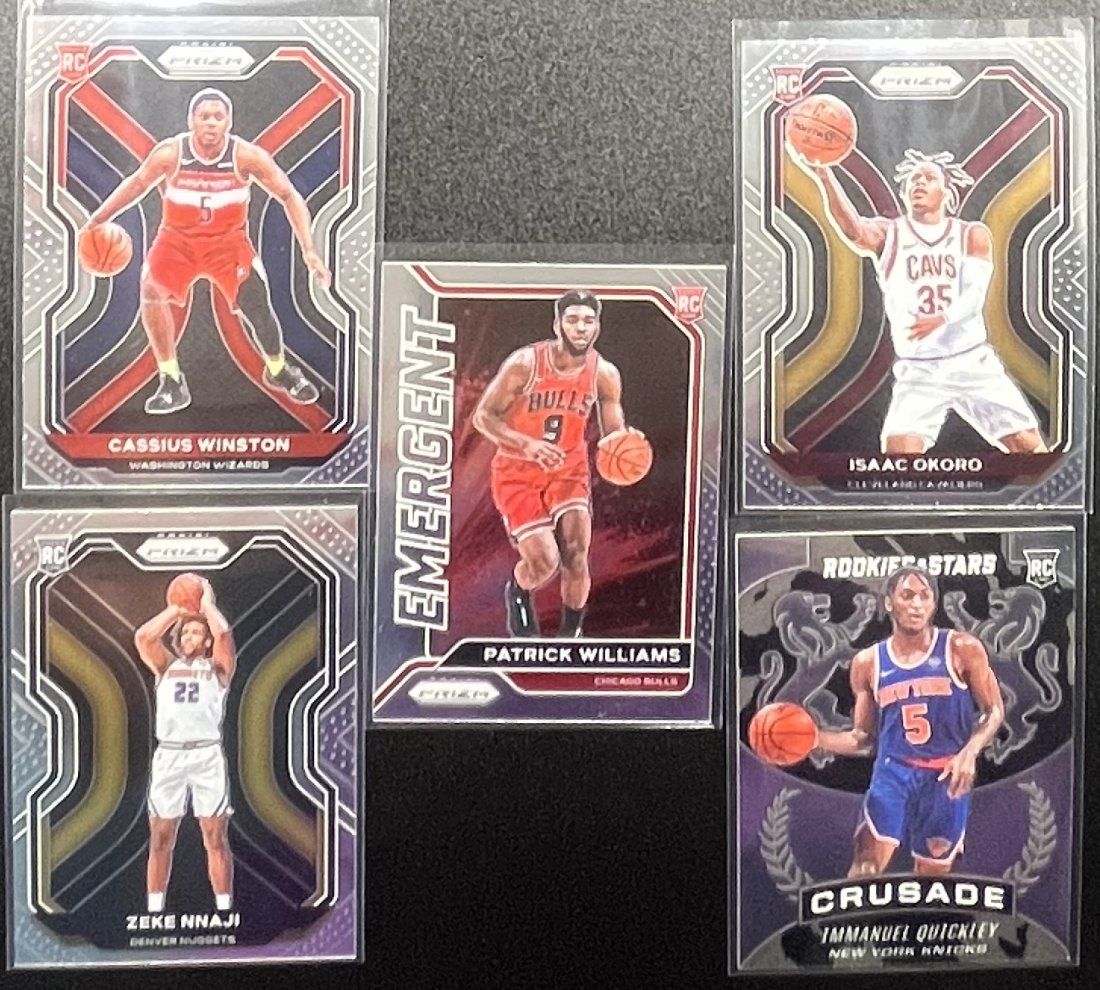 Prizm Rookie Cards: 2020 Prizm Zeke Nnaji, Patrick Williams, Cassius Winston , Immanuel Quickley And Isaac Okidoki Basketball Cards