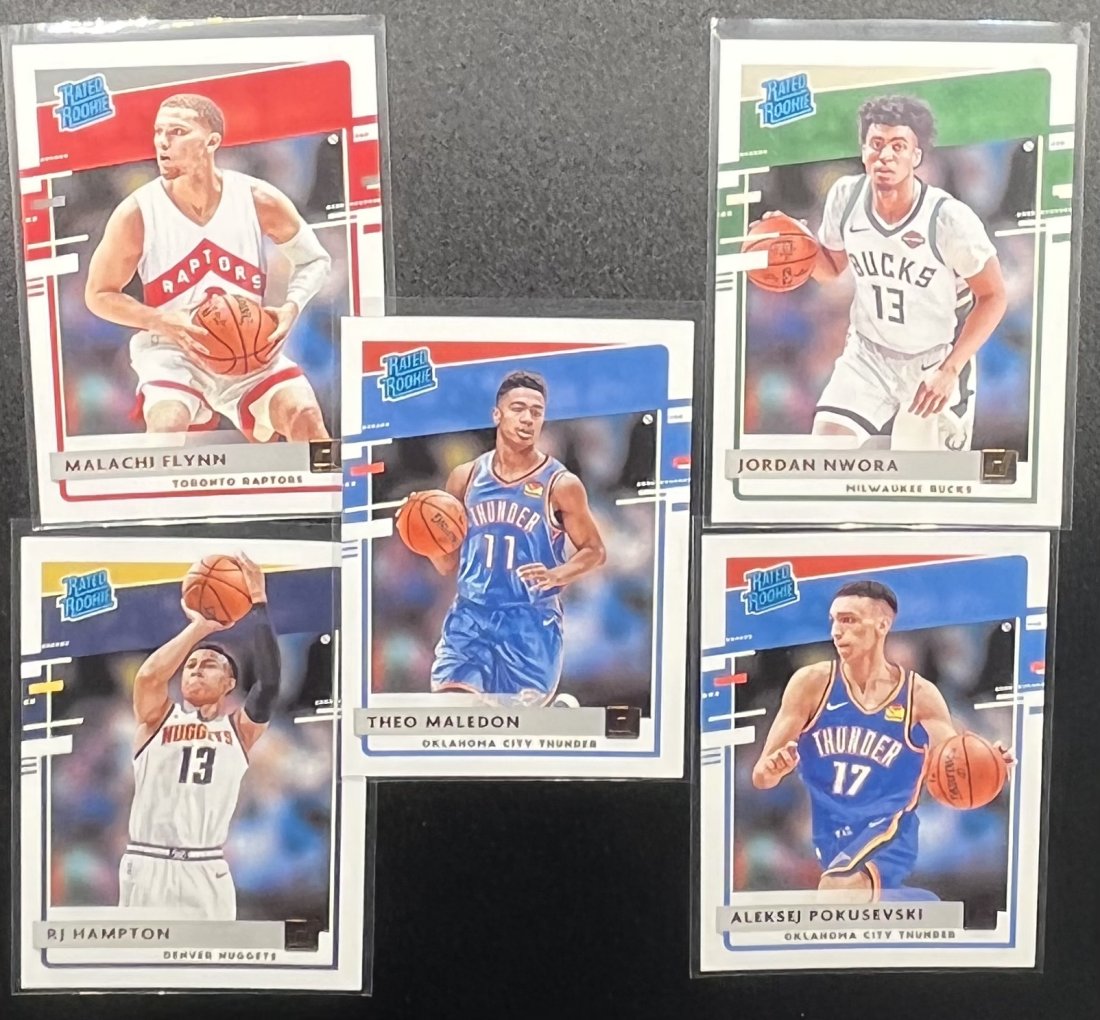 Rookie Rated Cards: 2020 Jordan Nwora, Theo Maledon, Aleksej Pokusevski, Malachi Flynn and RJ Hampton basketball cards
