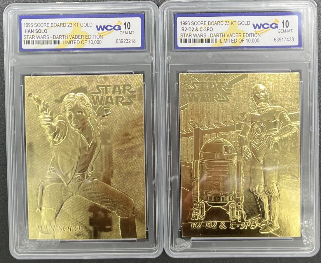 Han Solo Star Wars Limited Edition Cards: (2) two Star Wars Cards mint 10 limited edition . Han Solo R2 - D2 & C-3PO Card