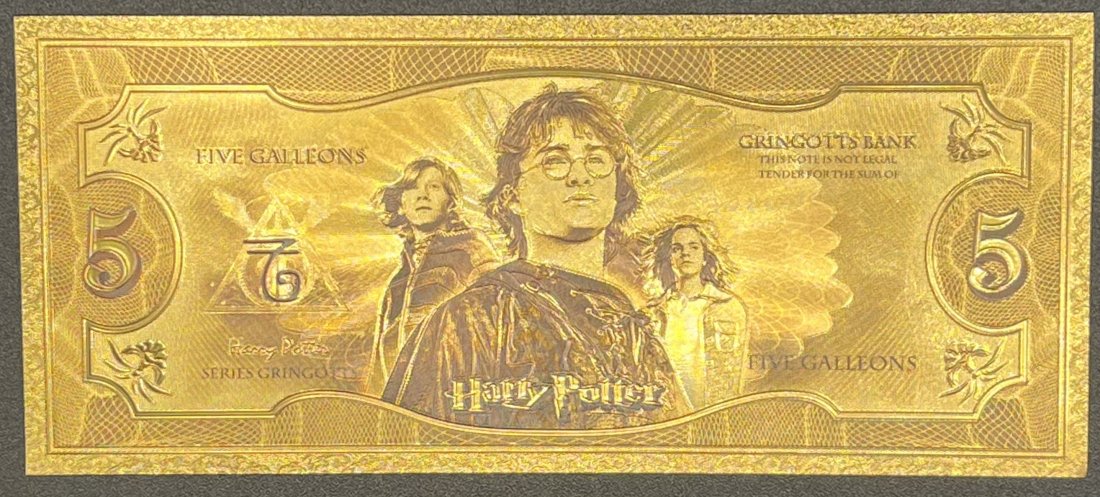 Harry Potter: Harry Potter Gold plated bill total of 1 bill