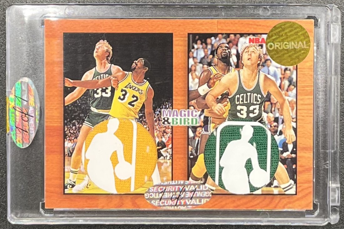 Magic Johnson And Larry Bird Card: Magic Johnson and Larry bird Patch Custom Basketball card one of one 1/1 in its case. Any question email or message us vangoveauction@gmail.com