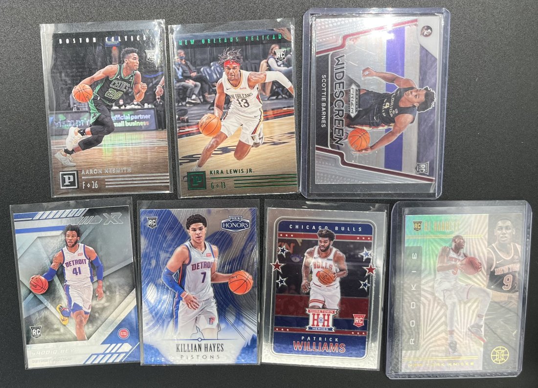 Rookie Basketball Cards: (7) seven rookie basketball cards .Kira , Aaron , Bey , Patrick Williamsâ€™s and many more