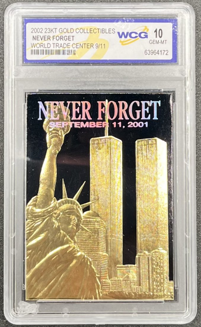 World Trade Center Card: Never forget , World Trade Center 9/11 Card mint 10