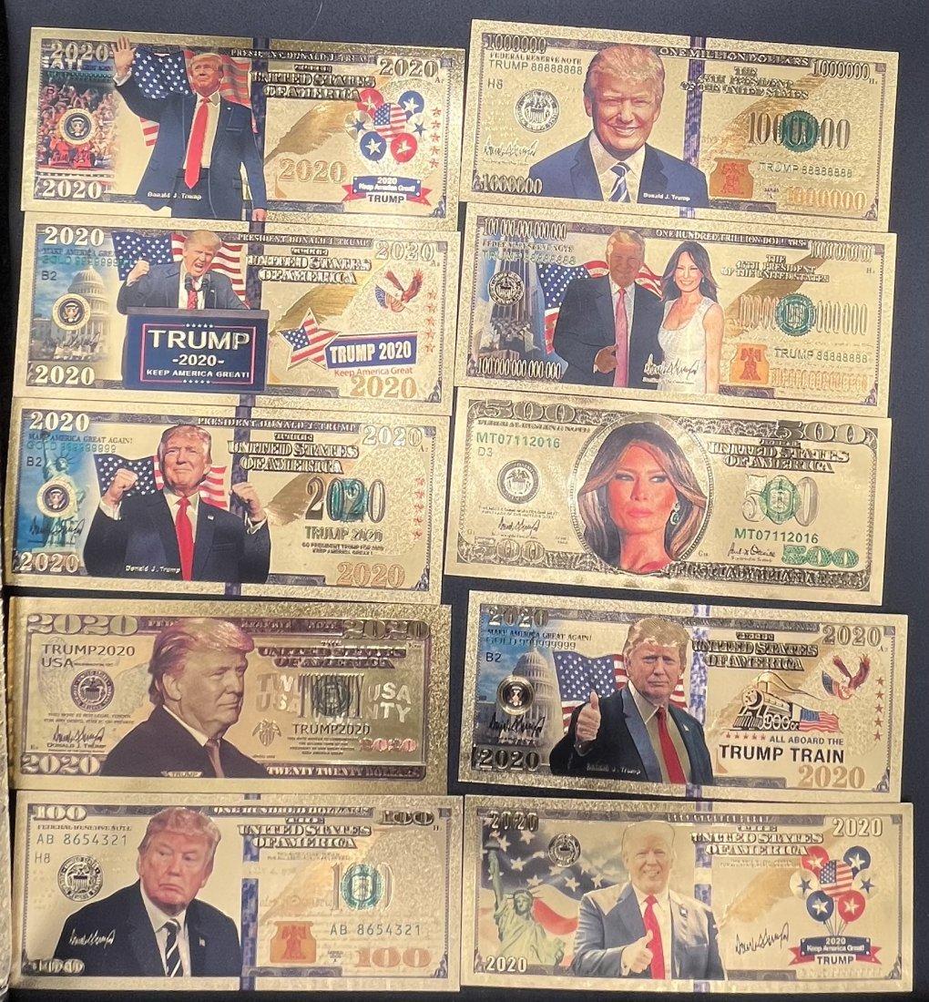 Donald Trump Collection: Donald Trump gold plated bills collection