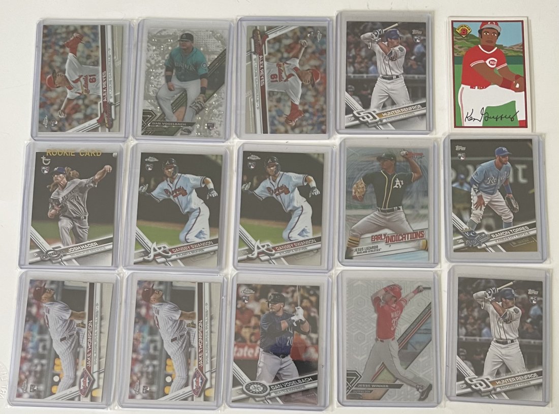 Ken Griffey Sr Jesus Luzardo Rookie Chrome Cards: Bowman and topps Chrome rookie baseball cards and others