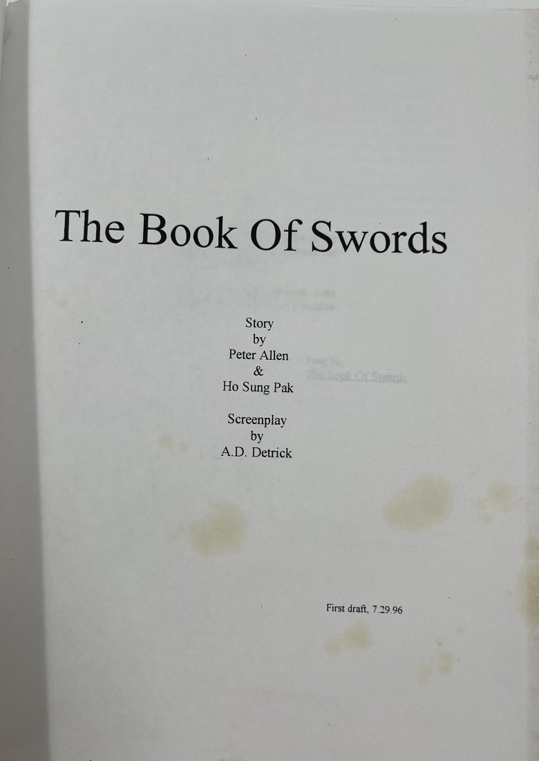 1996 THE BOOK OF SWORDS SCRIPT BY PETER ALLEN AND HO SUNG PAK (1 of 2)