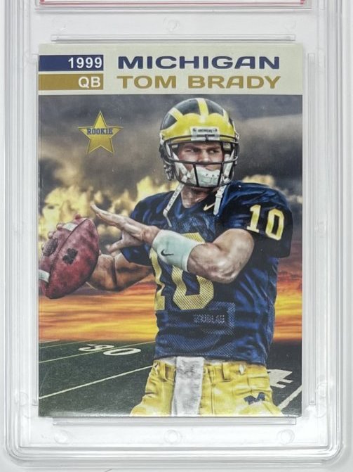 Tom Brady Card: Reprint Tom Brady card in the slab reprint 1999 star rookie college